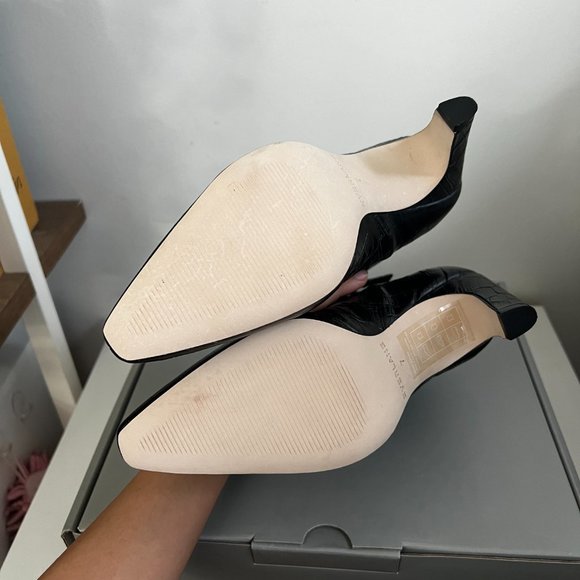 Brand New Everlane The Banana Heel Boot in Black Croc Size 7 Women - Picture 9 of 9